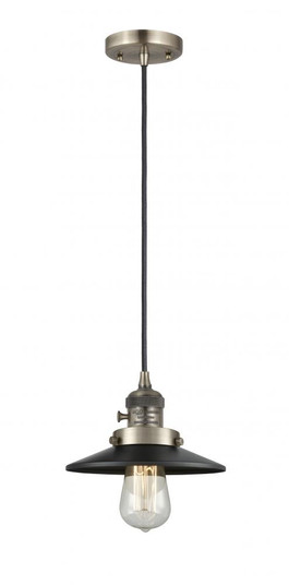 Railroad - 1 Light - 8 inch - Antique Brass - Cord hung - Mini Pendant (3442|201CSW-AB-M6)