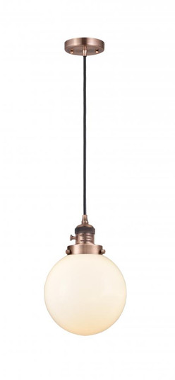 Beacon - 1 Light - 8 inch - Antique Copper - Cord hung - Mini Pendant (3442|201CSW-AC-G201-8)