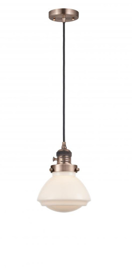 Olean - 1 Light - 7 inch - Antique Copper - Cord hung - Mini Pendant (3442|201CSW-AC-G321)