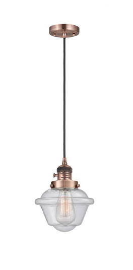Oxford - 1 Light - 7 inch - Antique Copper - Cord hung - Mini Pendant (3442|201CSW-AC-G534-LED)