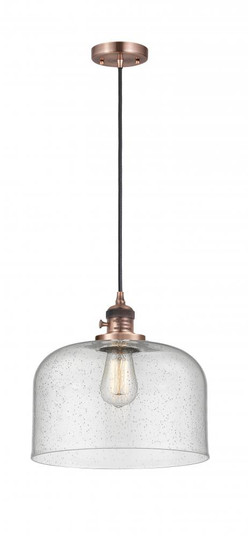 Bell - 1 Light - 12 inch - Antique Copper - Cord hung - Mini Pendant (3442|201CSW-AC-G74-L-LED)