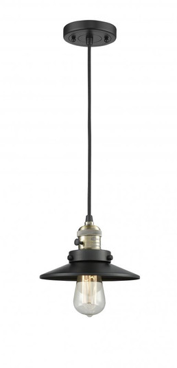 Railroad - 1 Light - 8 inch - Black Antique Brass - Cord hung - Mini Pendant (3442|201CSW-BAB-M6)