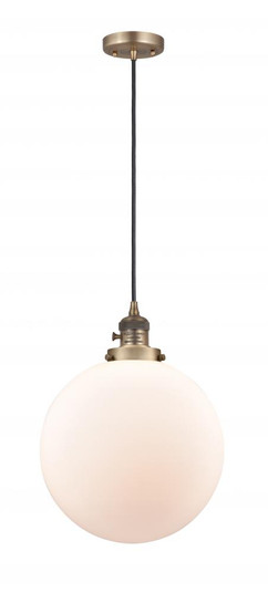 Beacon - 1 Light - 12 inch - Brushed Brass - Cord hung - Mini Pendant (3442|201CSW-BB-G201-12-LED)