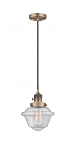 Oxford - 1 Light - 7 inch - Brushed Brass - Cord hung - Mini Pendant (3442|201CSW-BB-G534)