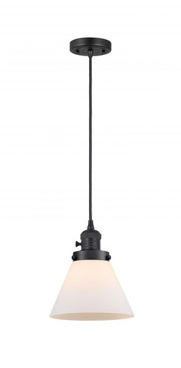 Cone - 1 Light - 8 inch - Matte Black - Cord hung - Mini Pendant (3442|201CSW-BK-G41)