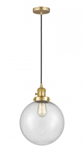 Beacon - 1 Light - 10 inch - Satin Gold - Cord hung - Mini Pendant (3442|201CSW-SG-G204-10-LED)