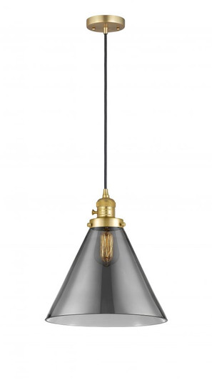 Cone - 1 Light - 12 inch - Satin Gold - Cord hung - Mini Pendant (3442|201CSW-SG-G43-L)