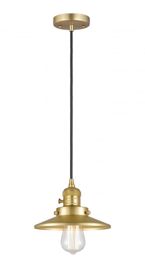 Railroad - 1 Light - 8 inch - Satin Gold - Cord hung - Mini Pendant (3442|201CSW-SG-M4)