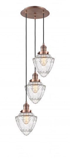 Bullet - 3 Light - 14 inch - Antique Copper - Cord hung - Multi Pendant (3442|113F-3P-AC-G664-7)