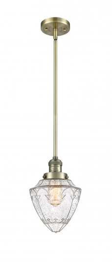 Bullet - 1 Light - 7 inch - Antique Brass - Stem Hung - Mini Pendant (3442|201S-AB-G664-7)