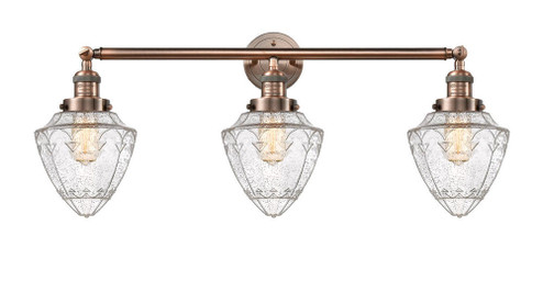 Bullet - 3 Light - 34 inch - Antique Copper - Bath Vanity Light (3442|205-AC-G664-7)