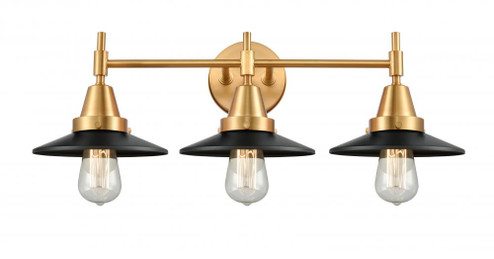 Railroad - 3 Light - 26 inch - Satin Gold - Bath Vanity Light (3442|447-3W-SG-M6-BK-LED)