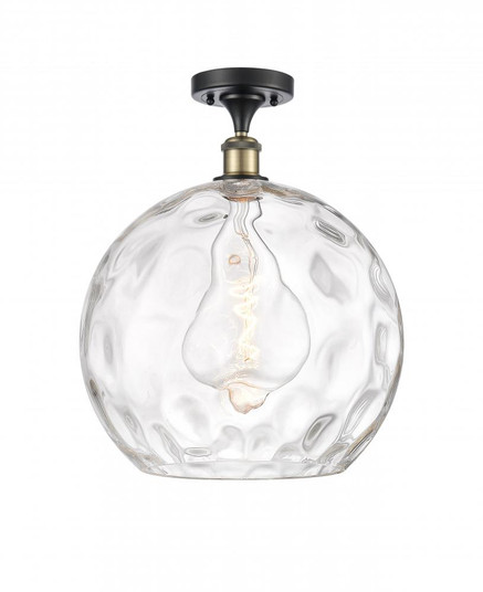 Athens Water Glass - 1 Light - 13 inch - Black Antique Brass - Semi-Flush Mount (3442|516-1C-BAB-G1215-14-LED)