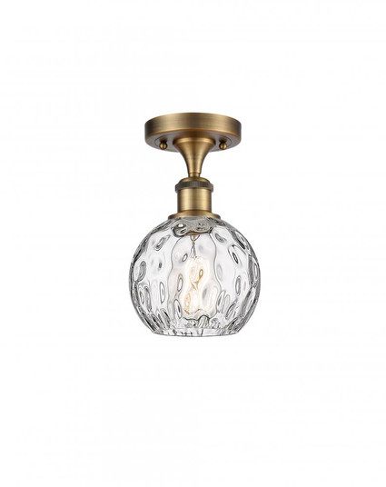 Athens Water Glass - 1 Light - 6 inch - Brushed Brass - Semi-Flush Mount (3442|516-1C-BB-G1215-6)