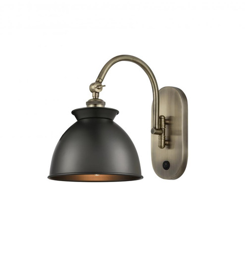 Adirondack - 1 Light - 8 inch - Antique Brass - Adjustable Swing Arm (3442|518-1W-AB-M14-BK-LED)