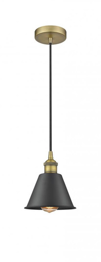 Smithfield - 1 Light - 7 inch - Brushed Brass - Cord hung - Mini Pendant (3442|616-1P-BB-M8-BK)