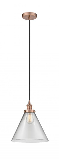 Cone - 1 Light - 12 inch - Antique Copper - Cord hung - Mini Pendant (3442|616-1PH-AC-G42-L)