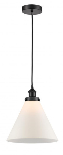 Cone - 1 Light - 12 inch - Matte Black - Cord hung - Mini Pendant (3442|616-1PH-BK-G41-L)