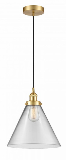 Cone - 1 Light - 12 inch - Satin Gold - Cord hung - Mini Pendant (3442|616-1PH-SG-G42-L-LED)