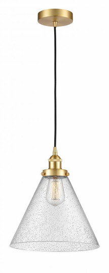 Cone - 1 Light - 12 inch - Satin Gold - Cord hung - Mini Pendant (3442|616-1PH-SG-G44-L-LED)