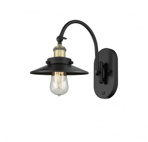 Railroad - 1 Light - 8 inch - Black Antique Brass - Adjustable Swing Arm (3442|918-1W-BAB-M6)