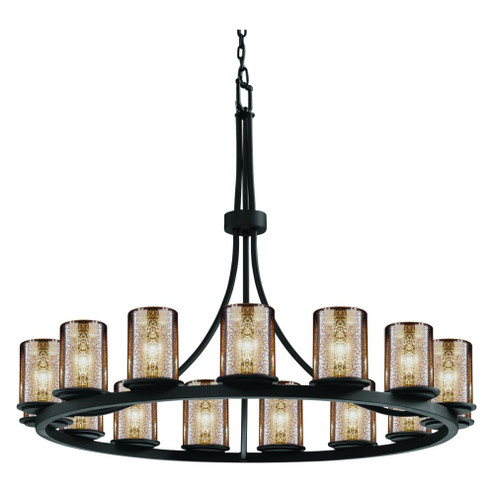 Dakota 15-Light 1-Tier Ring LED Chandelier (254|FSN-8715-10-MROR-MBLK-LED15-10500)