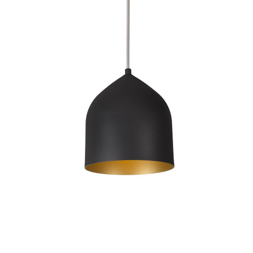 Helena 8-in Black/Gold 1 Light Socket Pendant (461|49108-BK/GD)