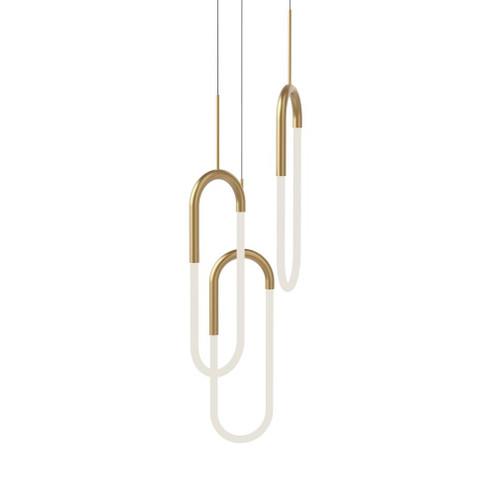Huron 3 Head Brushed Gold Dimmable LED Multi Pendant (461|MP95103-BG)