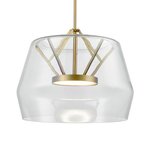 Deco 18-in Clear/Brushed Gold LED Pendant (461|PD61418-CL/BG)