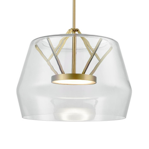 Deco 18-in Clear/Brushed Gold Dimmable LED Pendant (461|PD61418-CL/BG)