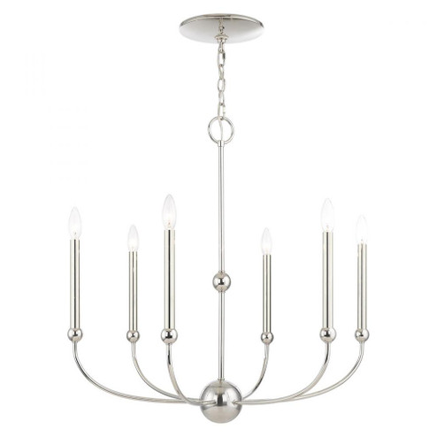 6 Lt Polished Nickel Chandelier (108|46316-35)