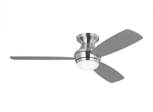 Ikon 52'' Dimmable Integrated LED Indoor Brushed Steel Hugger Ceiling Fan with Light Kit (6|3IKR52BSD)