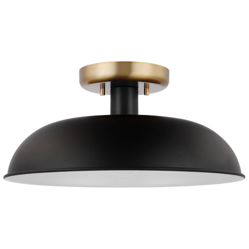 Colony; 1 Light; Small Semi-Flush Mount Fixture; Matte Black with Burnished Brass (81|60/7491)