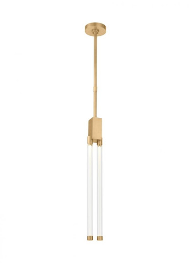 Modern Phobos dimmable LED 2-light Small Ceiling Pendant in a Natural Brass/Gold Colored finish (7355|700TDPHB224NB-LED927)