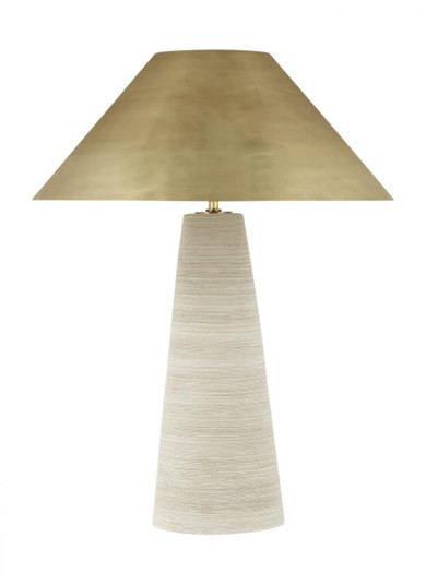 Modern Karam dimmable LED Medium Table Lamp in a Natural Brass/Gold Colored finish (7355|700PRTKRM24CRNB-LED930)