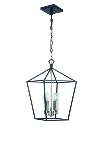 Flynt II 4 Light 12'' Foyer in Flat Black/Brushed Polished Nickel (20|56334-FBBNK)
