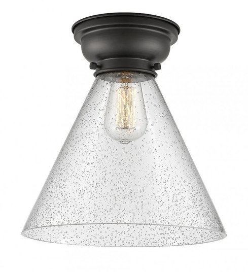 Cone - 1 Light - 12 inch - Matte Black - Flush Mount (3442|623-1F-BK-G44-L-LED)