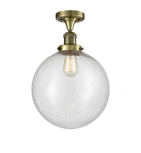 Beacon - 1 Light - 12 inch - Antique Brass - Semi-Flush Mount (3442|517-1CH-AB-G204-12)