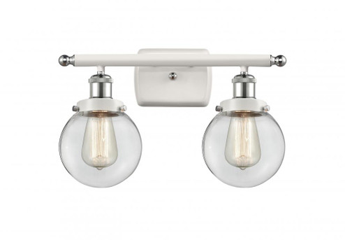 Beacon - 2 Light - 16 inch - White Polished Chrome - Bath Vanity Light (3442|916-2W-WPC-G202-6-LED)