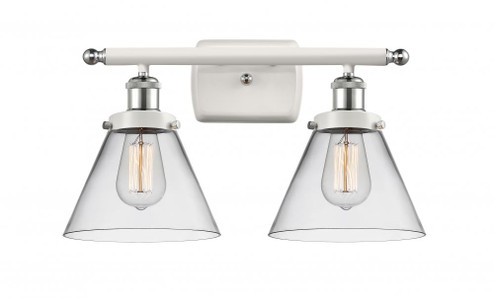 Cone - 2 Light - 18 inch - White Polished Chrome - Bath Vanity Light (3442|916-2W-WPC-G42-LED)