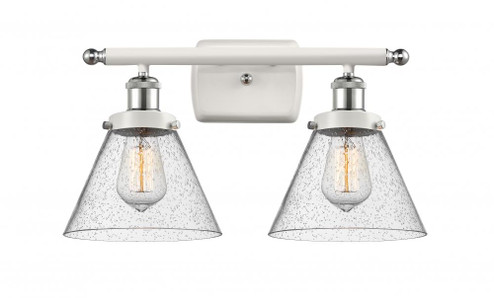 Cone - 2 Light - 18 inch - White Polished Chrome - Bath Vanity Light (3442|916-2W-WPC-G44-LED)