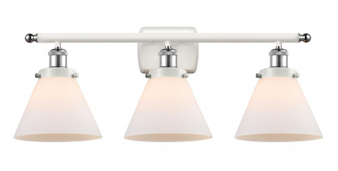 Cone - 3 Light - 28 inch - White Polished Chrome - Bath Vanity Light (3442|916-3W-WPC-G41-LED)