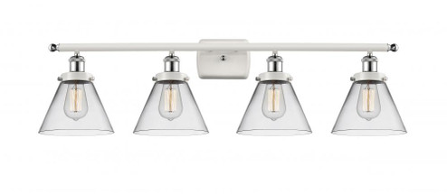 Cone - 4 Light - 38 inch - White Polished Chrome - Bath Vanity Light (3442|916-4W-WPC-G42)