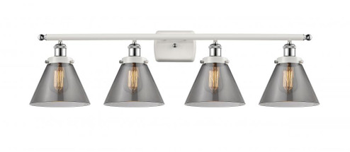 Cone - 4 Light - 38 inch - White Polished Chrome - Bath Vanity Light (3442|916-4W-WPC-G43-LED)