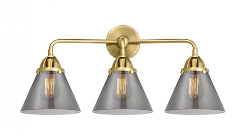 Cone - 3 Light - 26 inch - Satin Gold - Bath Vanity Light (3442|288-3W-SG-G43)