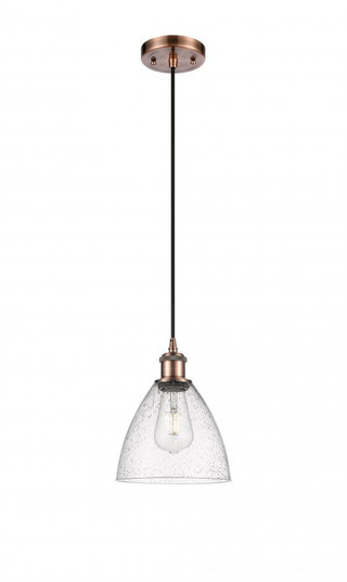 Bristol - 1 Light - 8 inch - Antique Copper - Cord hung - Mini Pendant (3442|516-1P-AC-GBD-754)