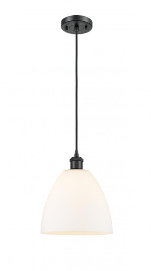 Bristol - 1 Light - 9 inch - Matte Black - Cord hung - Mini Pendant (3442|516-1P-BK-GBD-91-LED)