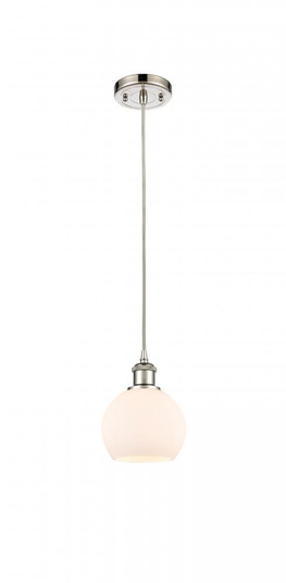 Athens - 1 Light - 6 inch - Polished Nickel - Cord hung - Mini Pendant (3442|516-1P-PN-G121-6-LED)