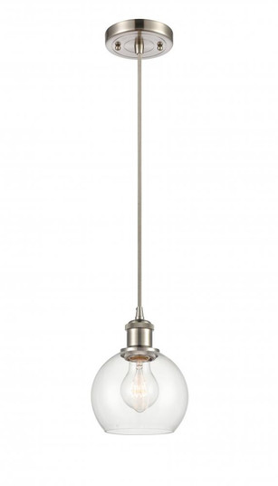Athens - 1 Light - 6 inch - Brushed Satin Nickel - Cord hung - Mini Pendant (3442|516-1P-SN-G122-6-LED)