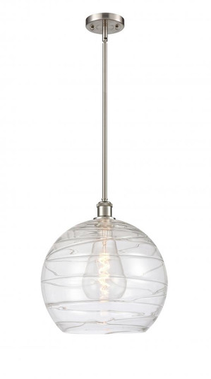 Athens Deco Swirl - 1 Light - 14 inch - Brushed Satin Nickel - Pendant (3442|516-1S-SN-G1213-14-LED)